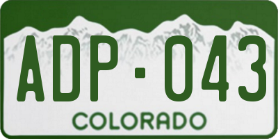 CO license plate ADP043