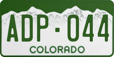 CO license plate ADP044