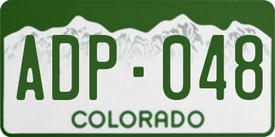 CO license plate ADP048