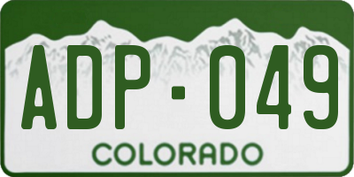 CO license plate ADP049