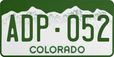 CO license plate ADP052