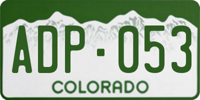 CO license plate ADP053