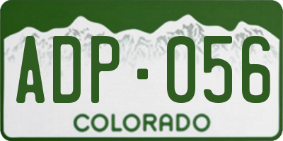 CO license plate ADP056