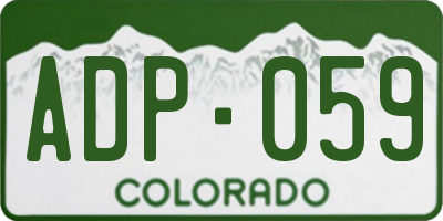 CO license plate ADP059