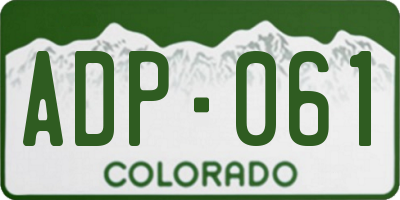 CO license plate ADP061