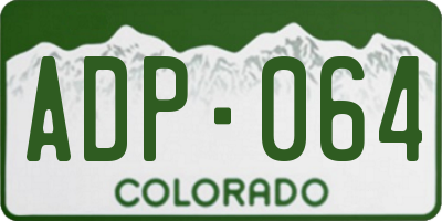 CO license plate ADP064
