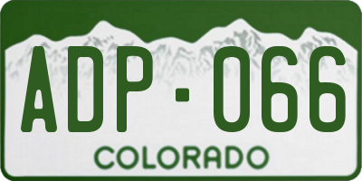 CO license plate ADP066