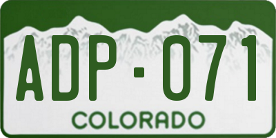 CO license plate ADP071
