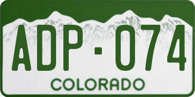 CO license plate ADP074