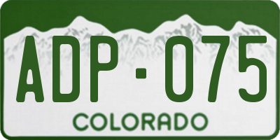 CO license plate ADP075