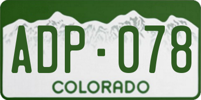 CO license plate ADP078