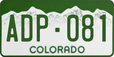 CO license plate ADP081