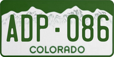 CO license plate ADP086