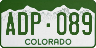 CO license plate ADP089