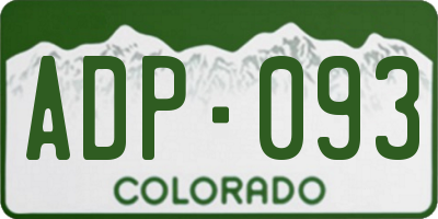 CO license plate ADP093