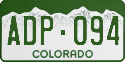 CO license plate ADP094
