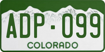 CO license plate ADP099