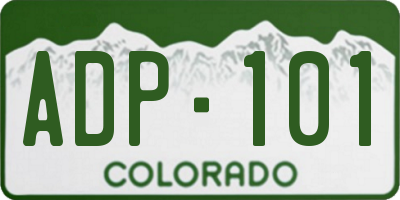 CO license plate ADP101