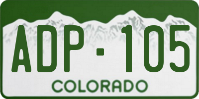 CO license plate ADP105