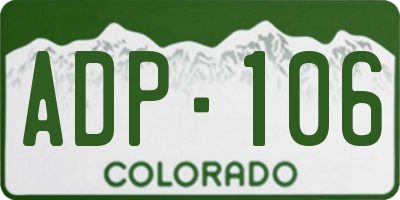 CO license plate ADP106