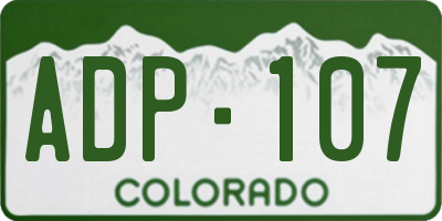 CO license plate ADP107