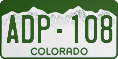 CO license plate ADP108