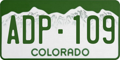 CO license plate ADP109
