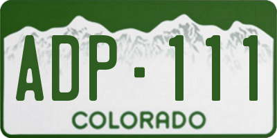 CO license plate ADP111
