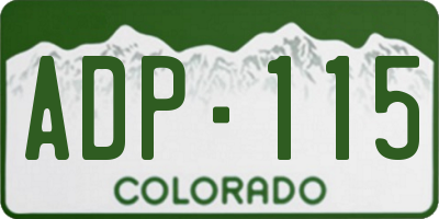 CO license plate ADP115