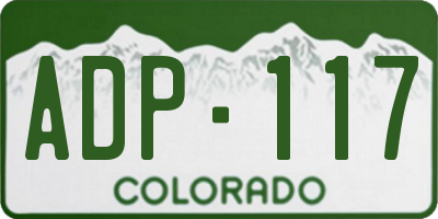 CO license plate ADP117