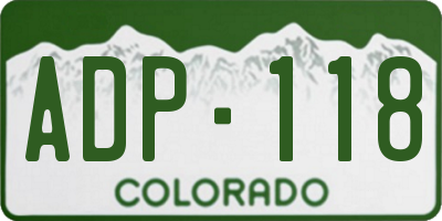 CO license plate ADP118