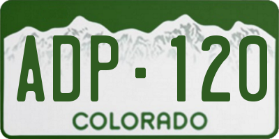 CO license plate ADP120