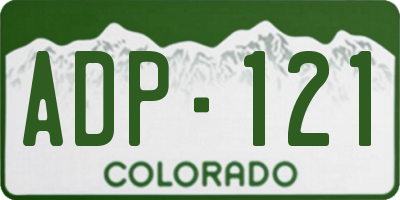 CO license plate ADP121