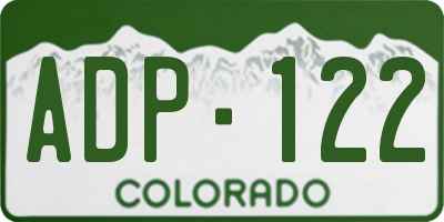 CO license plate ADP122