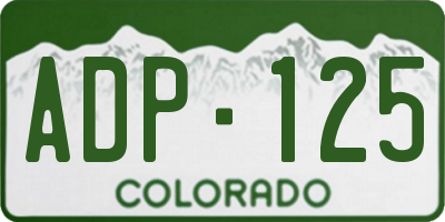 CO license plate ADP125