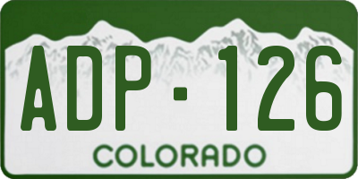 CO license plate ADP126
