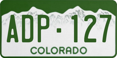 CO license plate ADP127