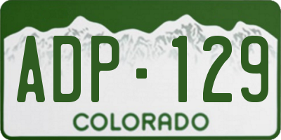 CO license plate ADP129