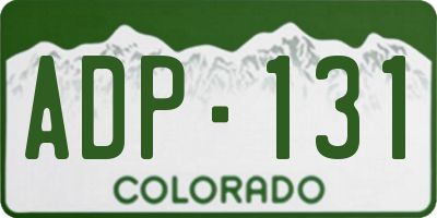 CO license plate ADP131