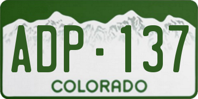 CO license plate ADP137