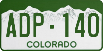 CO license plate ADP140