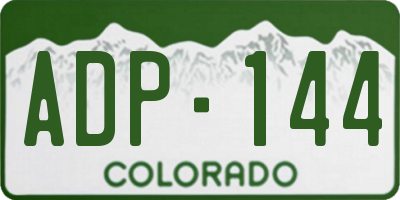 CO license plate ADP144