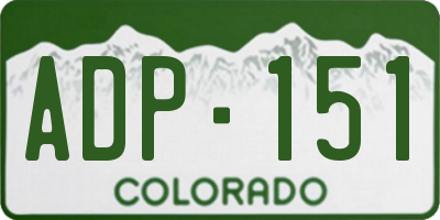 CO license plate ADP151