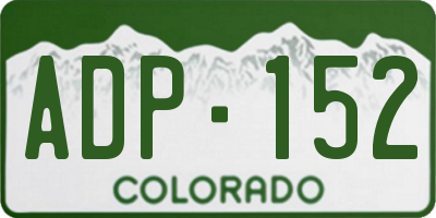 CO license plate ADP152