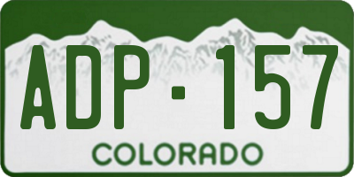 CO license plate ADP157