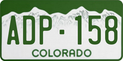 CO license plate ADP158