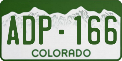 CO license plate ADP166