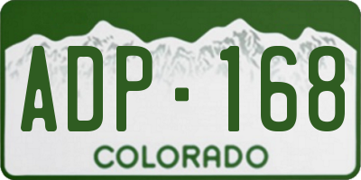 CO license plate ADP168