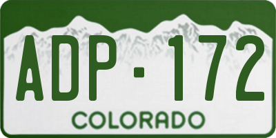 CO license plate ADP172