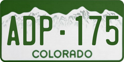 CO license plate ADP175